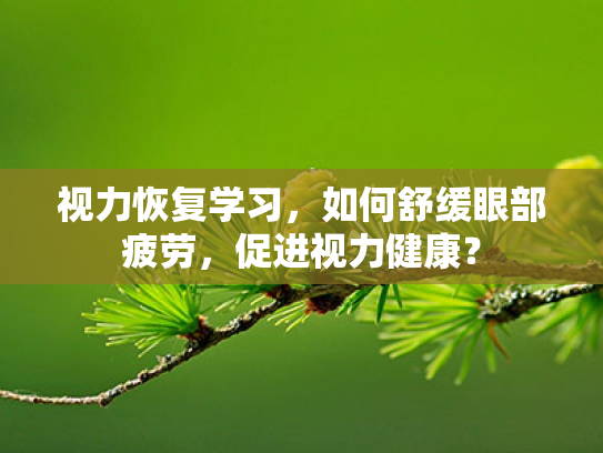 视力恢复学习,如何舒缓眼部疲劳,促进视力健康? 视力恢复学习,如何舒缓眼部疲劳,促进视力健康?