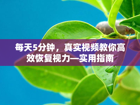 每天5分钟,真实视频教你高效恢复视力—实用指南 每天5分钟,真实视频教你高效恢复视力—实用指南