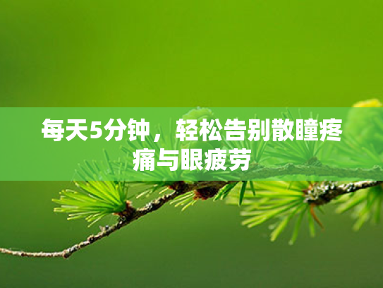 每天5分钟,轻松告别散瞳疼痛与眼疲劳 每天5分钟,轻松告别散瞳疼痛与眼疲劳