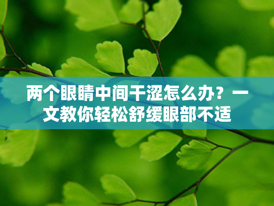 两个眼睛中间干涩怎么办?一文教你轻松舒缓眼部不适